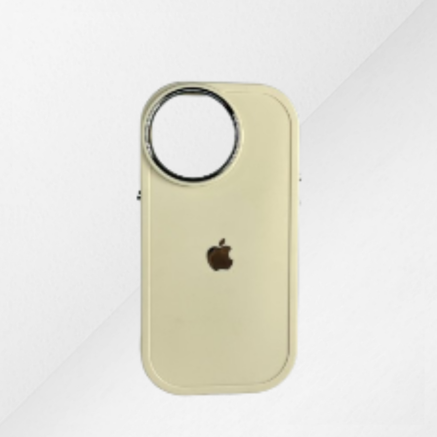 Off White Silicon Round Camera IPhone Cover