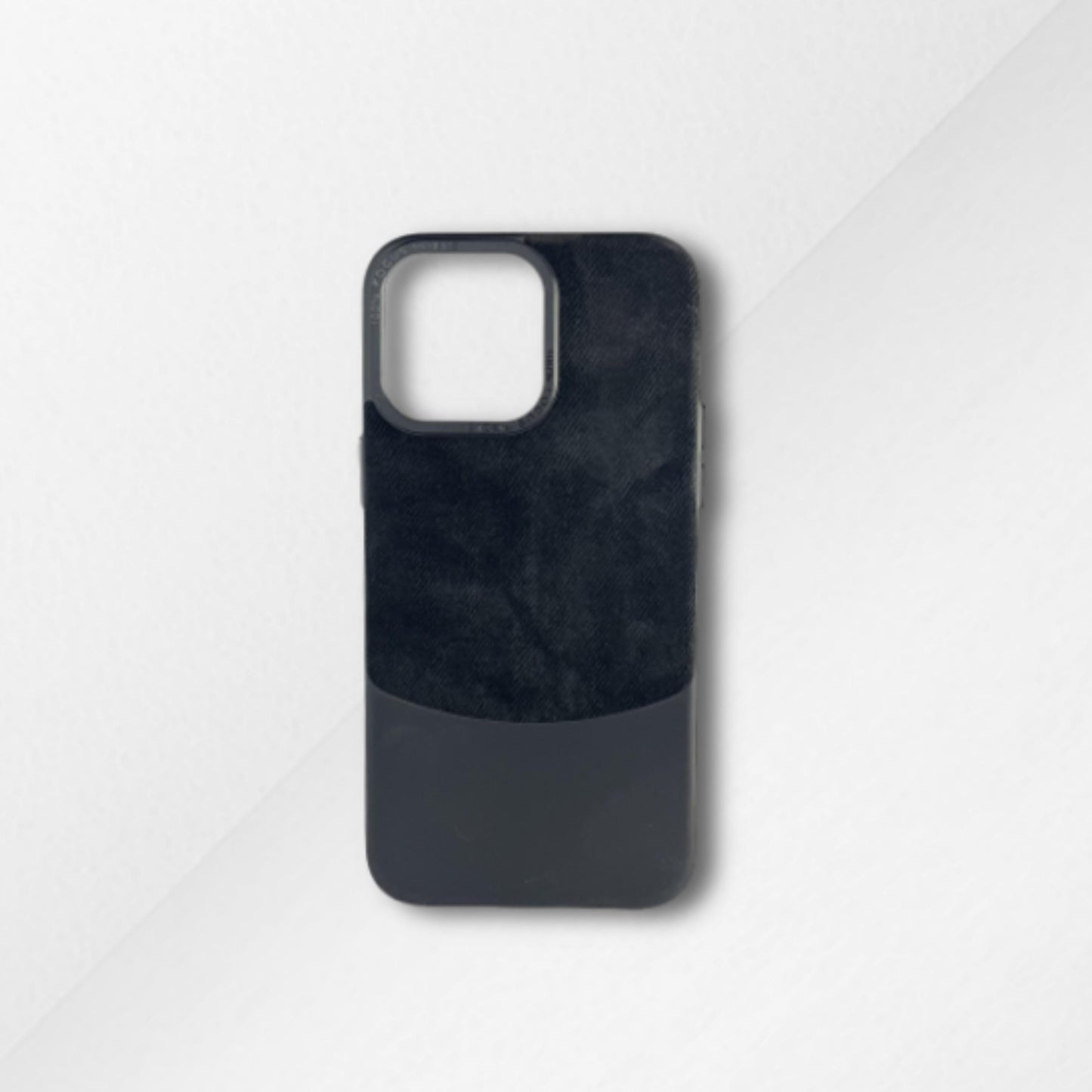 Black jeans fabric premium iPhone cover with textured denim look