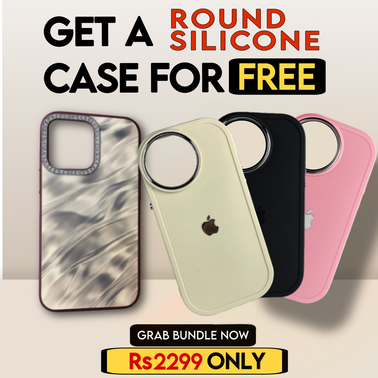 BUY GIRL'S DIAMOND CASE AND GET A ROUND SILICONE CASE FOR FREE!