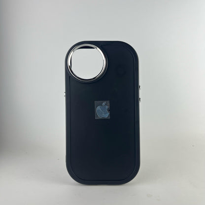 Black Silicon Round Camera IPhone Cover