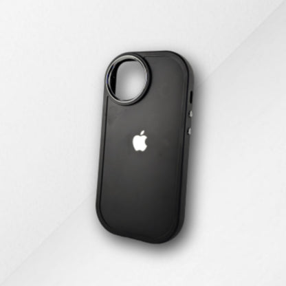 Black Silicon Round Camera IPhone Cover
