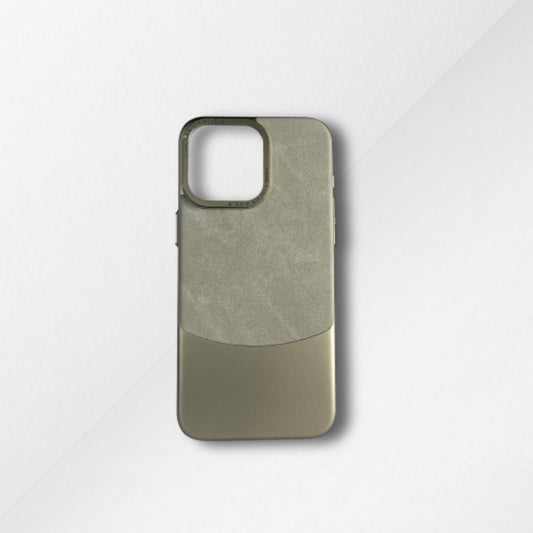 Beige jeans fabric premium iPhone cover with textured denim look