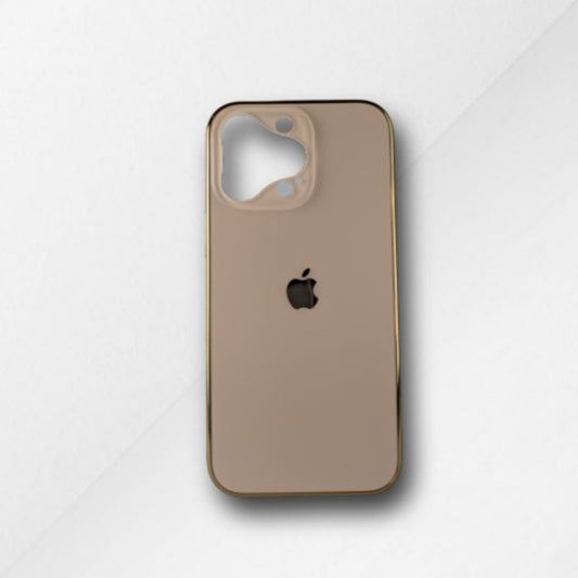 Gold  Acrylic Glass Lens Protection iPhone Case