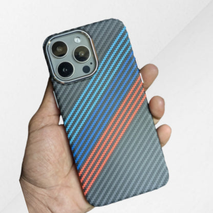 M Sport carbon fiber pattern slim phone case for iPhones

