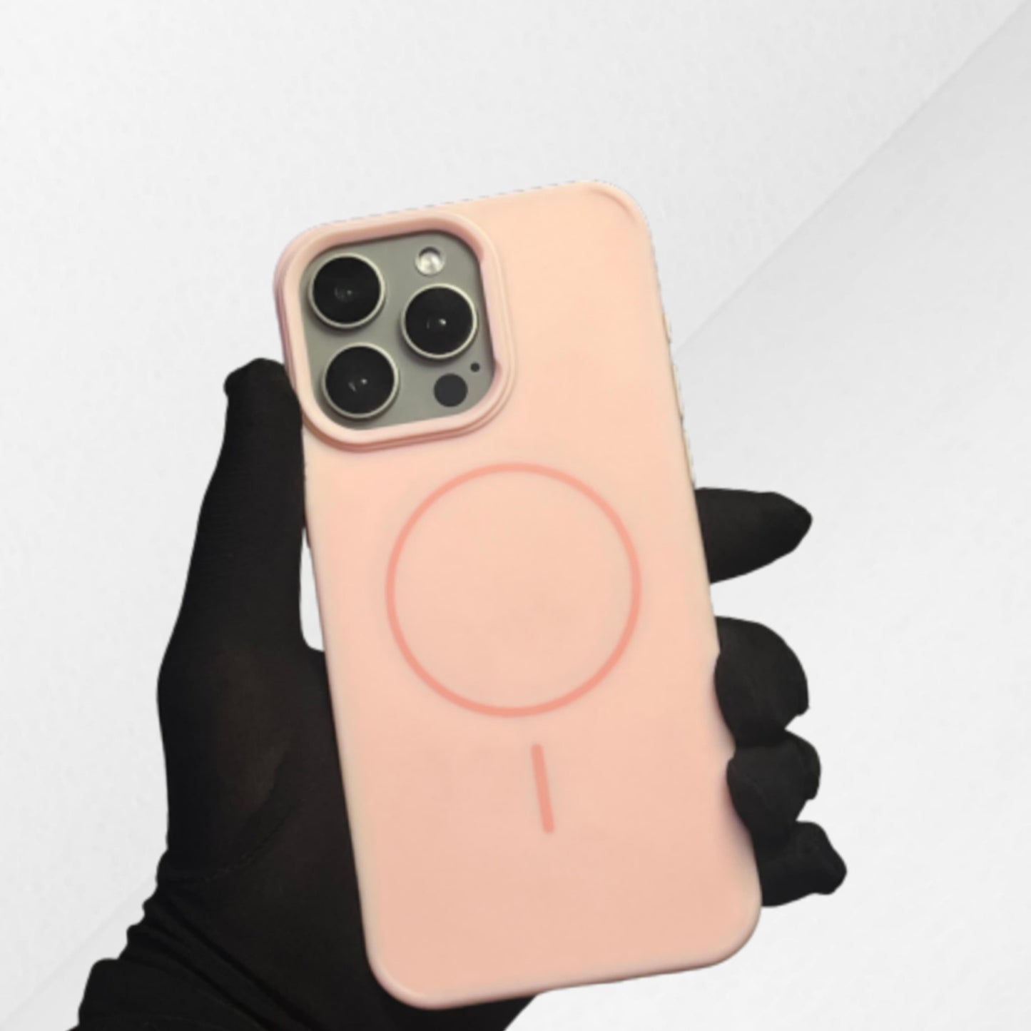Pink silicone MagSafe iPhone case for stylish protection